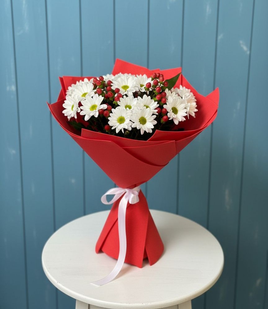 Букет цветов из: Хризантемы в Долгое