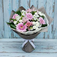 Букет цветов из:  Герберы, Альстромерии и Хризантемы в Долгое