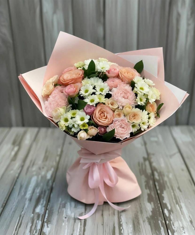 Букет цветов из: Гвоздики, Розы и Хризантемы в Долгое