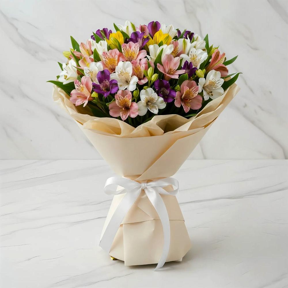 Букет цветов из: Альстромерии в Долгое