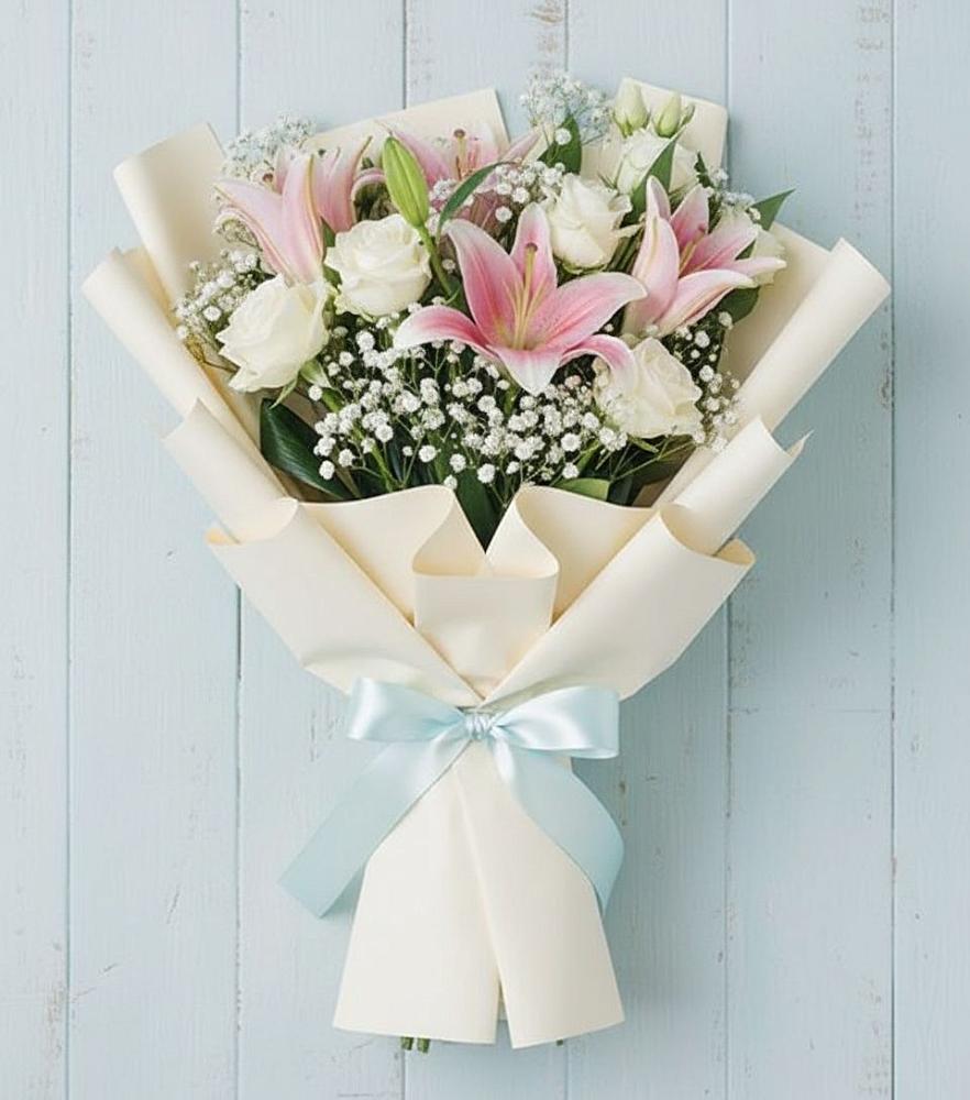 Букет цветов из: Лилии в Долгое