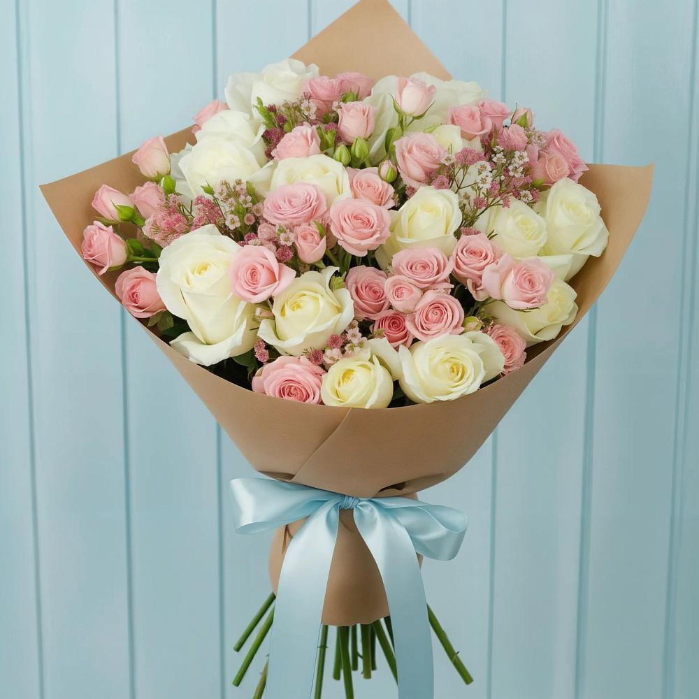 Букет цветов из: Розы в Долгое