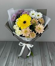 Букет цветов из:  Розы, Герберы и Хризантемы в Долгое