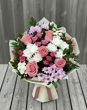 Букет цветов из:  Альстромерии, Гвоздики, Розы и Хризантемы #REPLACE_PRED# Долгое