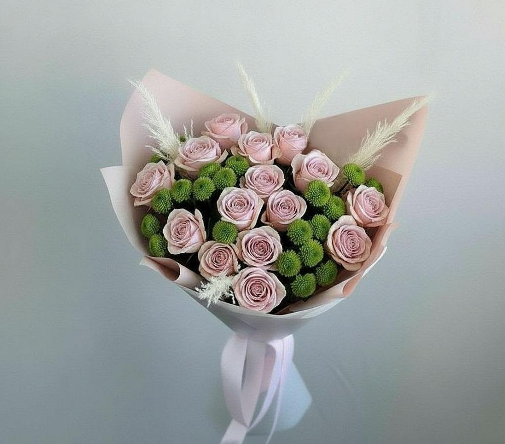 Букет цветов из: Розы и Хризантемы в Долгое