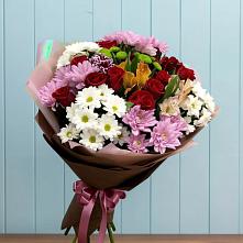 Букет цветов из:  Розы, Хризантемы и Альстромерии #REPLACE_PRED# Долгое