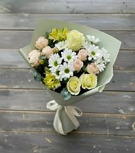 Букет цветов из:  Альстромерии, Розы и Хризантемы #REPLACE_PRED# Долгое