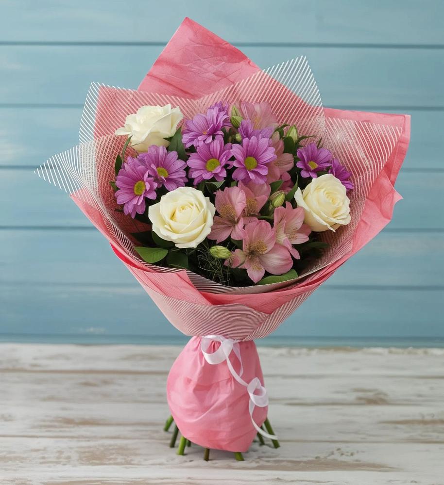 Букет цветов из: Герберы в Долгое