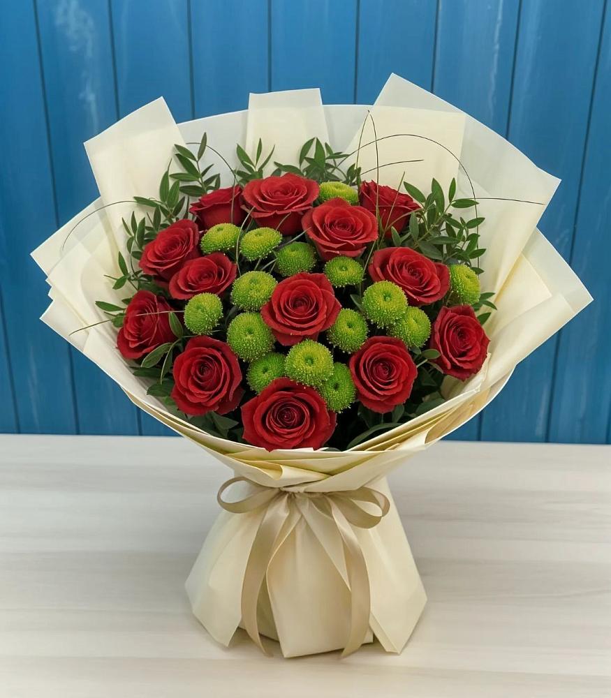 Букет цветов из: Розы и Хризантемы в Долгое