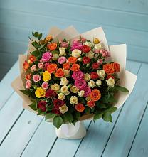 Букет Микс из разноцветных кустовых роз #REPLACE_PRED# Долгое